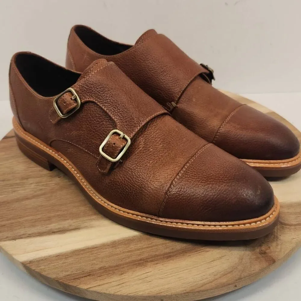Gordon Rush Caden Monk Strap Men's Dress Shoes Leather Size 9 Brown
